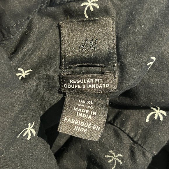 H&M Men's Shirt Sz XL Palm Trees Tropical Vacation Holiday Short Sleeves - Picture 6 of 10